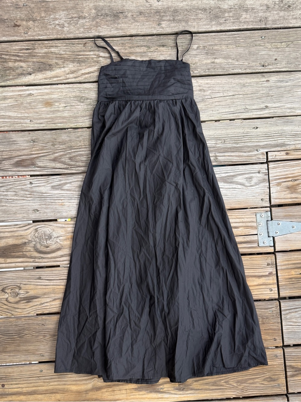 Black Cotton Poplin Empire Waist Dress NWOT